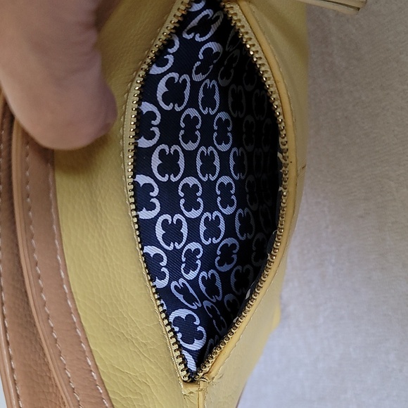 Emma Fox yellow/tan leather crossbody handbag - Picture 5 of 16